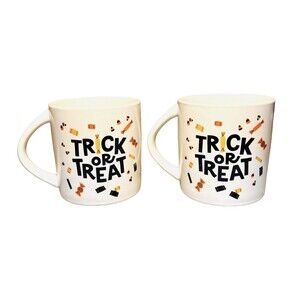 2pk Hyde and Eek Trick Or Treat Stoneware Mug 16oz Halloween Candy Cup - New